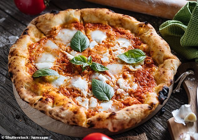 In second place was Neapolitan pizza. Traditionally, the Italian dish has a relatively thin crust with the exception of the rim, which, when baked, bloats like a tiny bicycle tyre (stock photo)