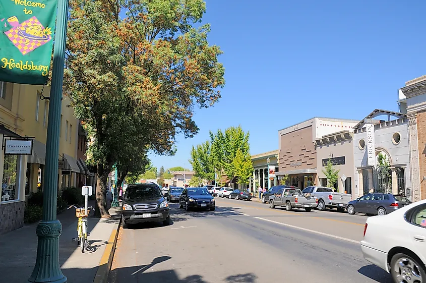 Downtown Healdsburg, California.