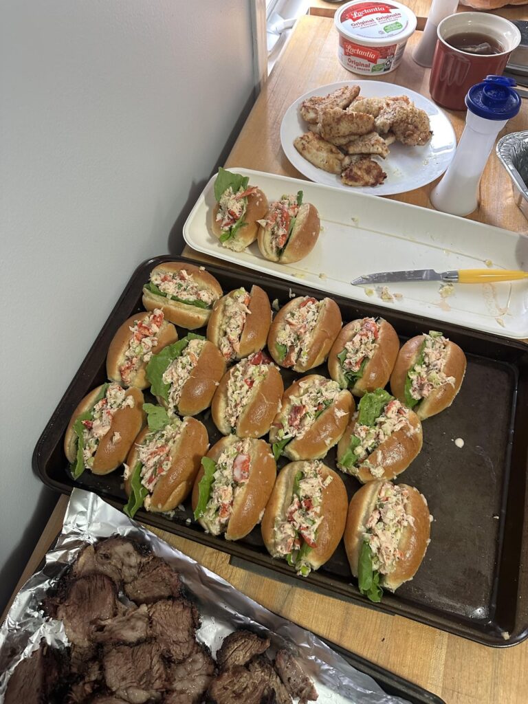 Benefits of being a commercial fisherman! (People already eat 2 trays of lobster rolls)