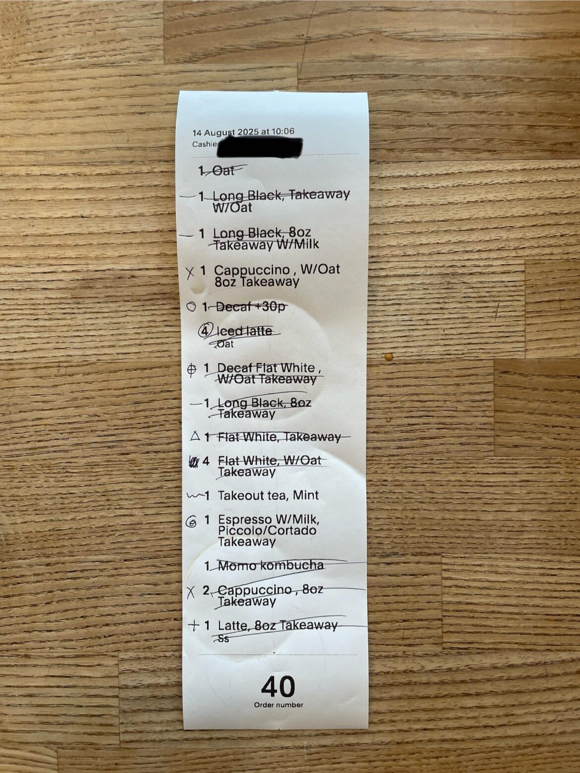 Just a small order this morning.