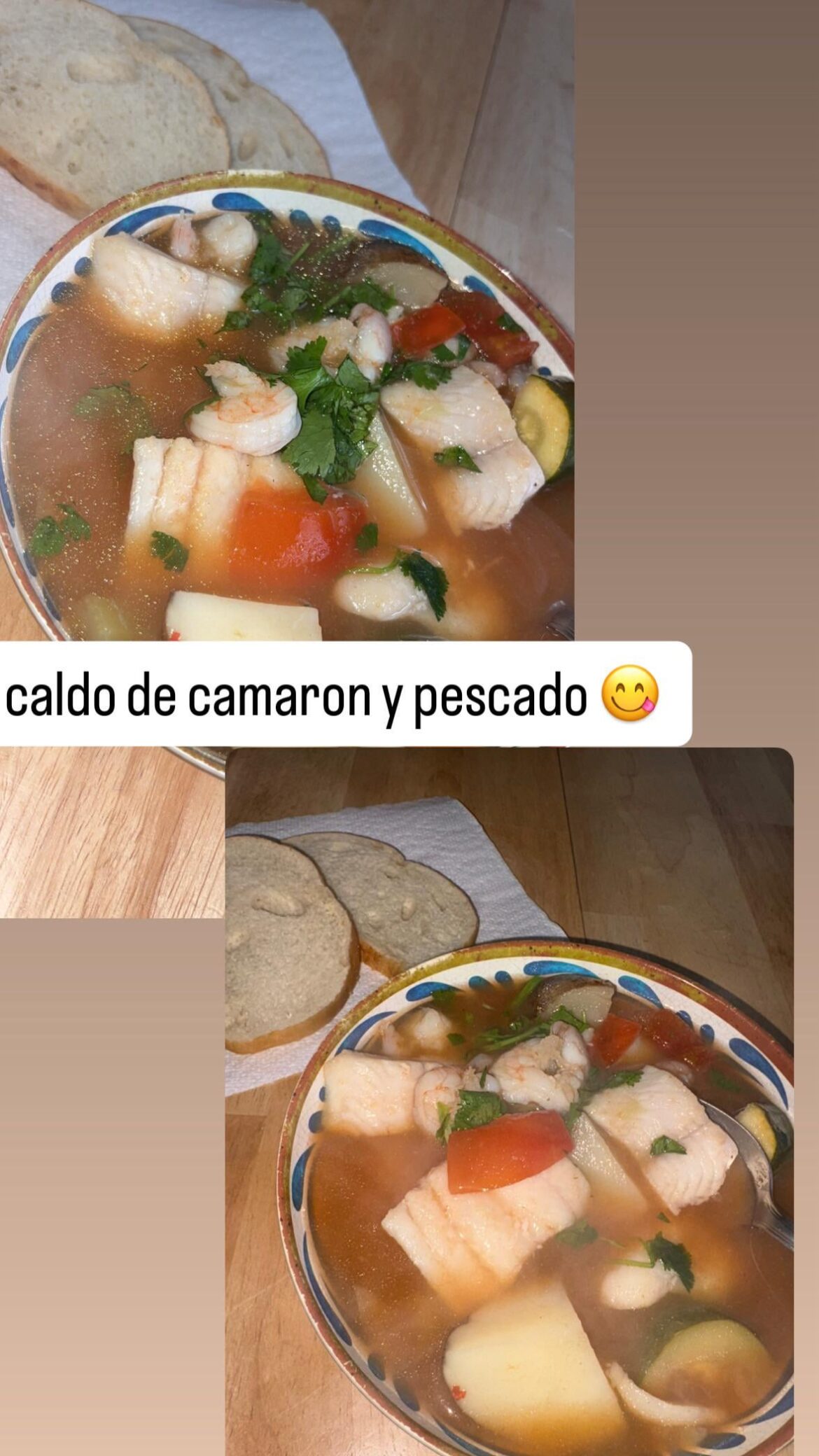 caldo de camaron y pescado