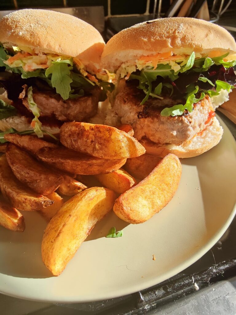 Pork and apple burgers