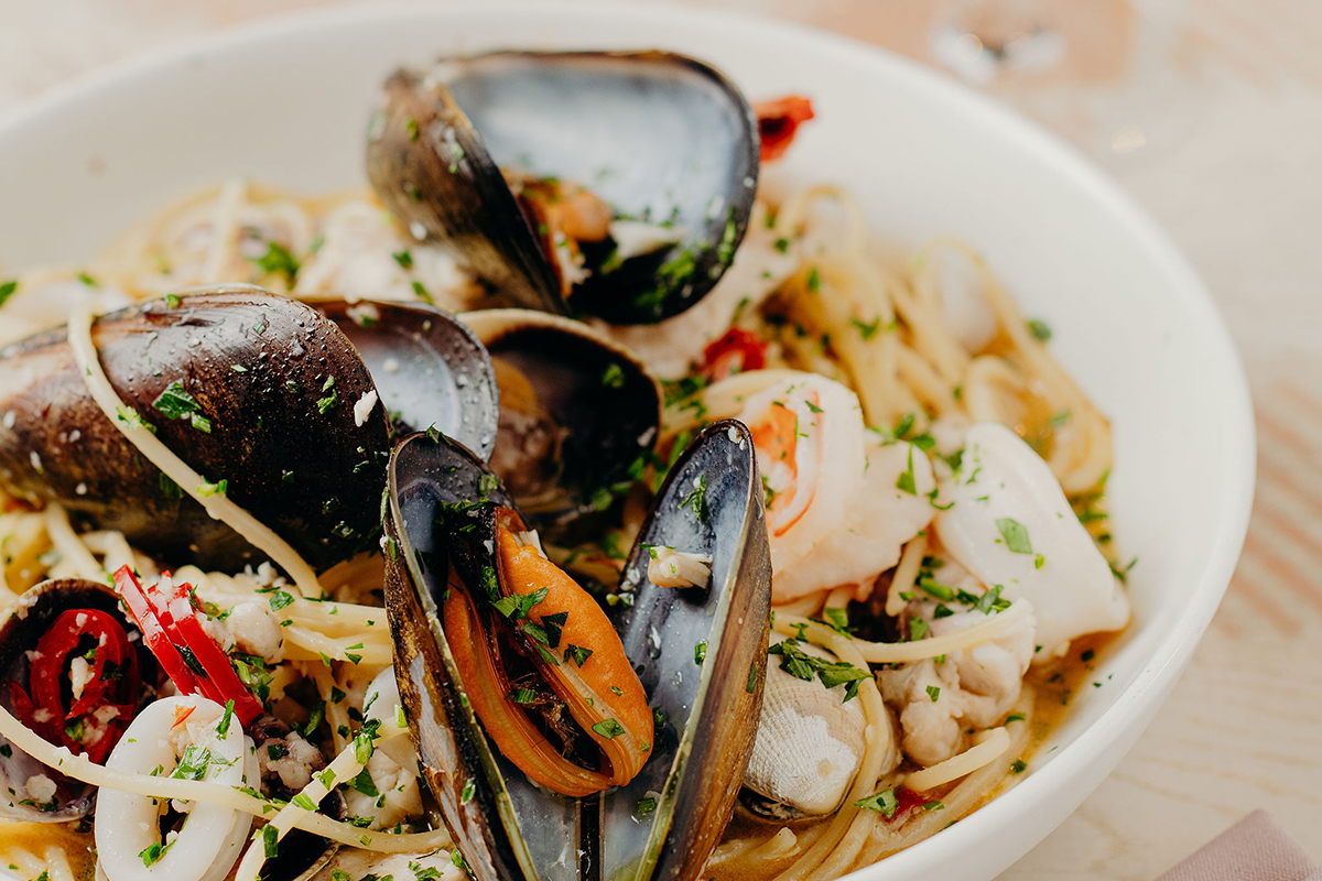 Spaghetti Marinara at Cucina Vivo, The Star Gold Coast (image supplied)
