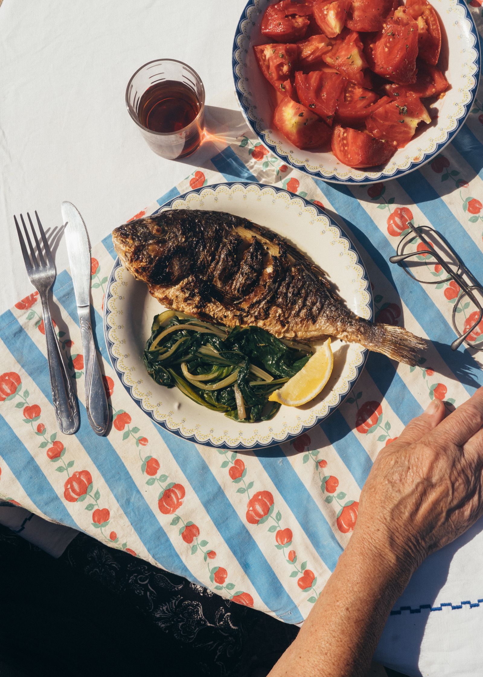Grilled oregano and fennelseed marinated seabream
