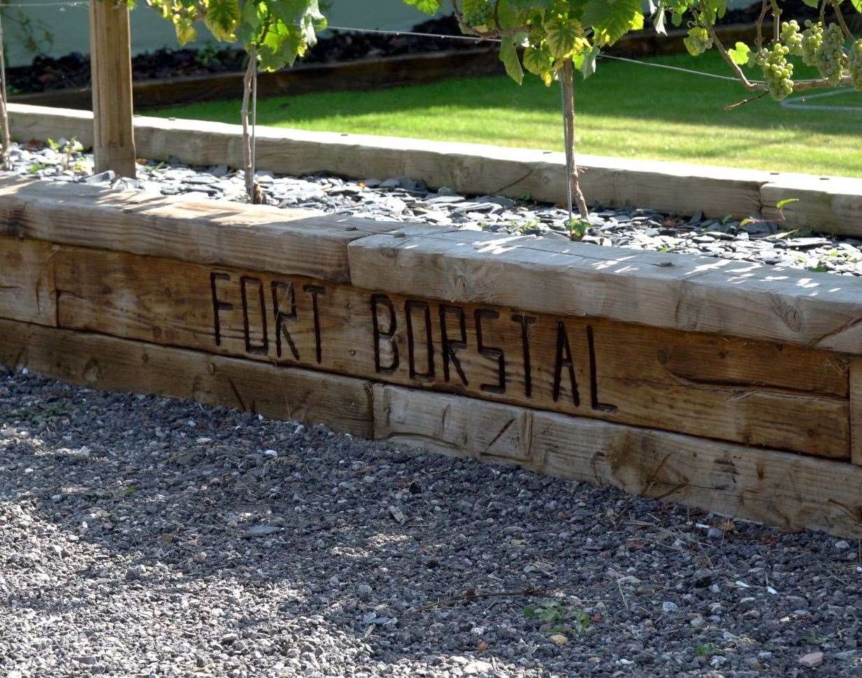 The Ward's French-style front garden at Fort Borstal