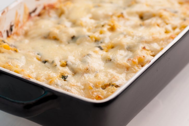 delicious vegetarian spaghetti squash casserole with cheese