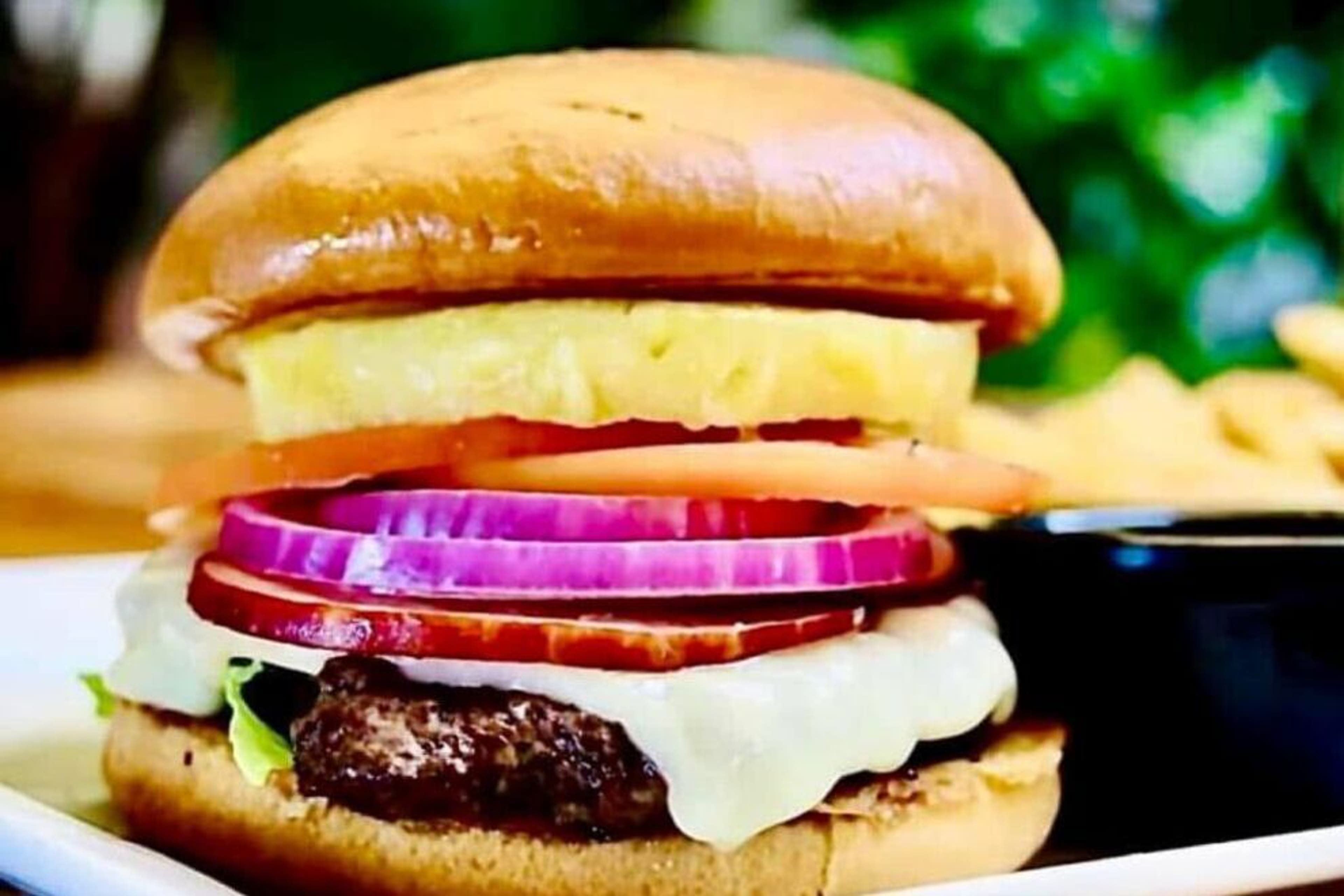 The Hawaiian burger, with sweet pineapple and tangy teriyaki sauce, is a regional treat 