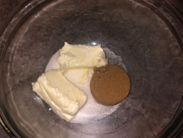 Cooking Eorzea | Adding the brown sugar, butter, and beet sugar together.