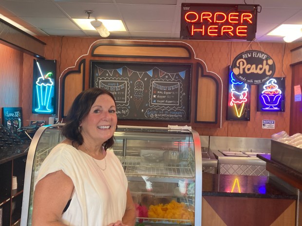 Catherine Denton at AC Petersen Farms in West Hartford. (Don Stacom/The Hartford Courant)