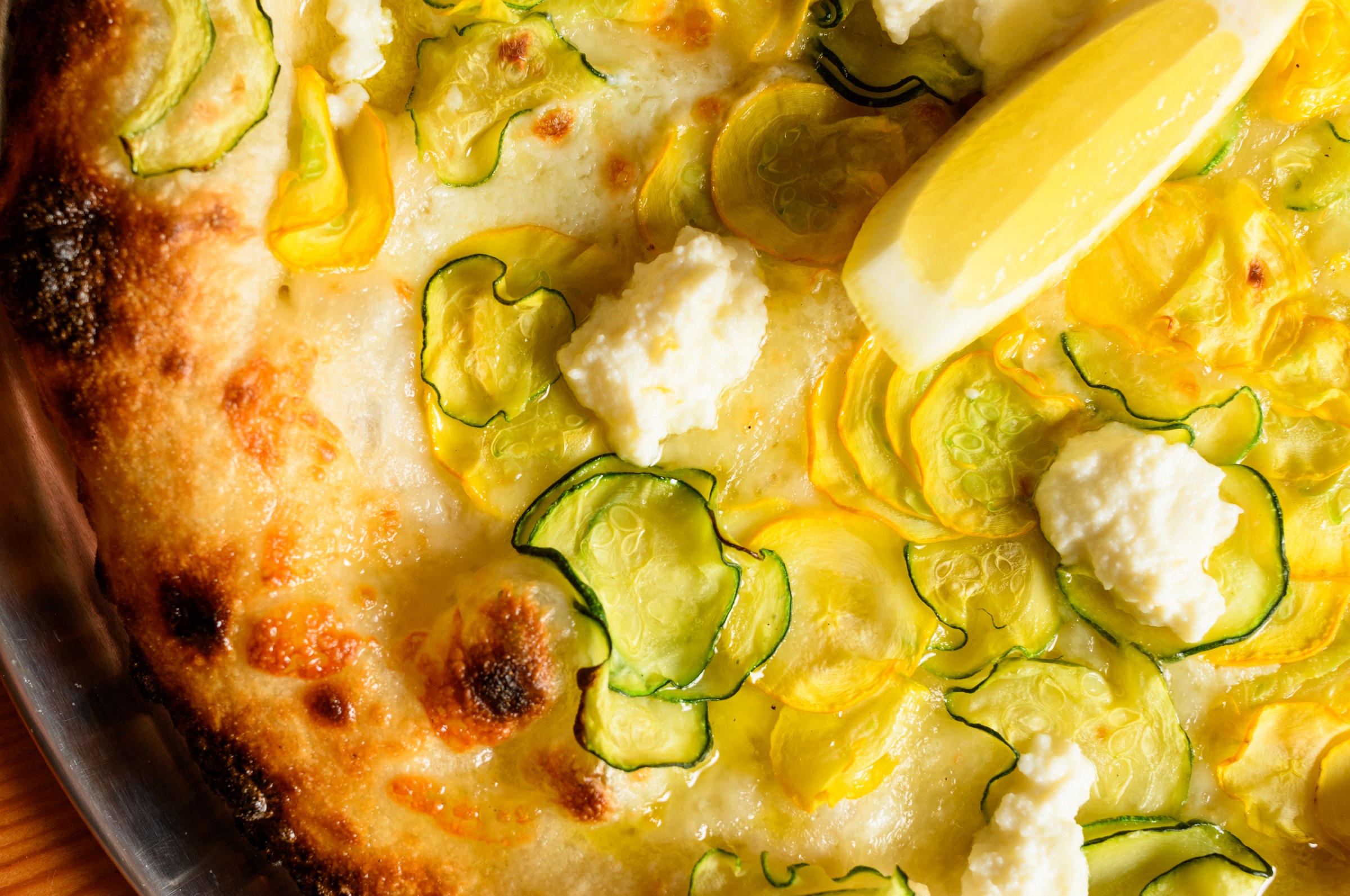 A zucchini pizza.