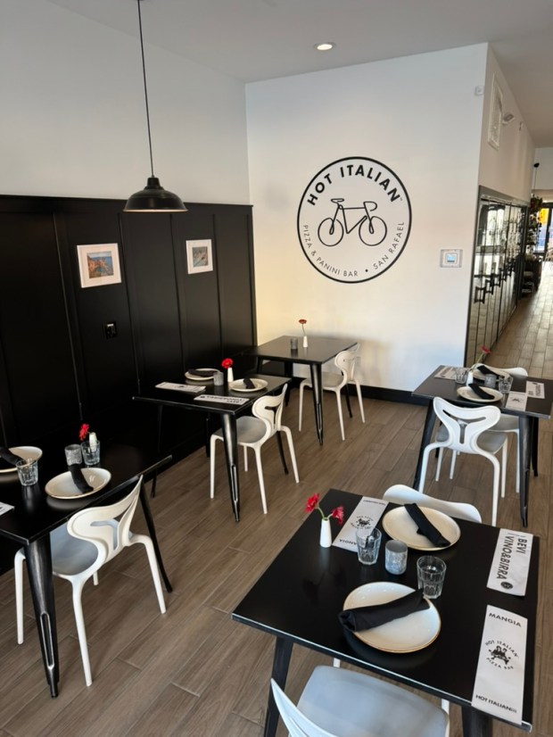 The interior of Hot Italian Pizza Bar in San Rafael....