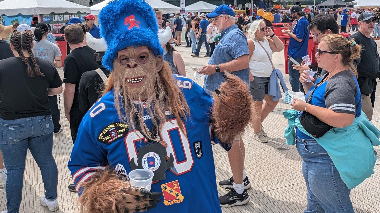 Chuck Skelly, aka Billsquatch, has become a furry regular character at Buffalo Bills games.