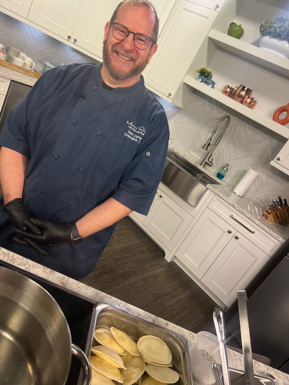 Chef Tom Dyrness made his Italian Sausage Ravioli for us.
