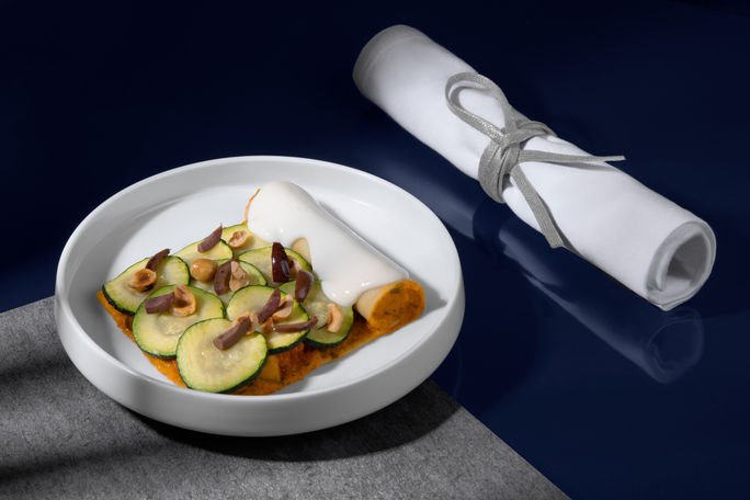 One of Crenn's business-class dishes.