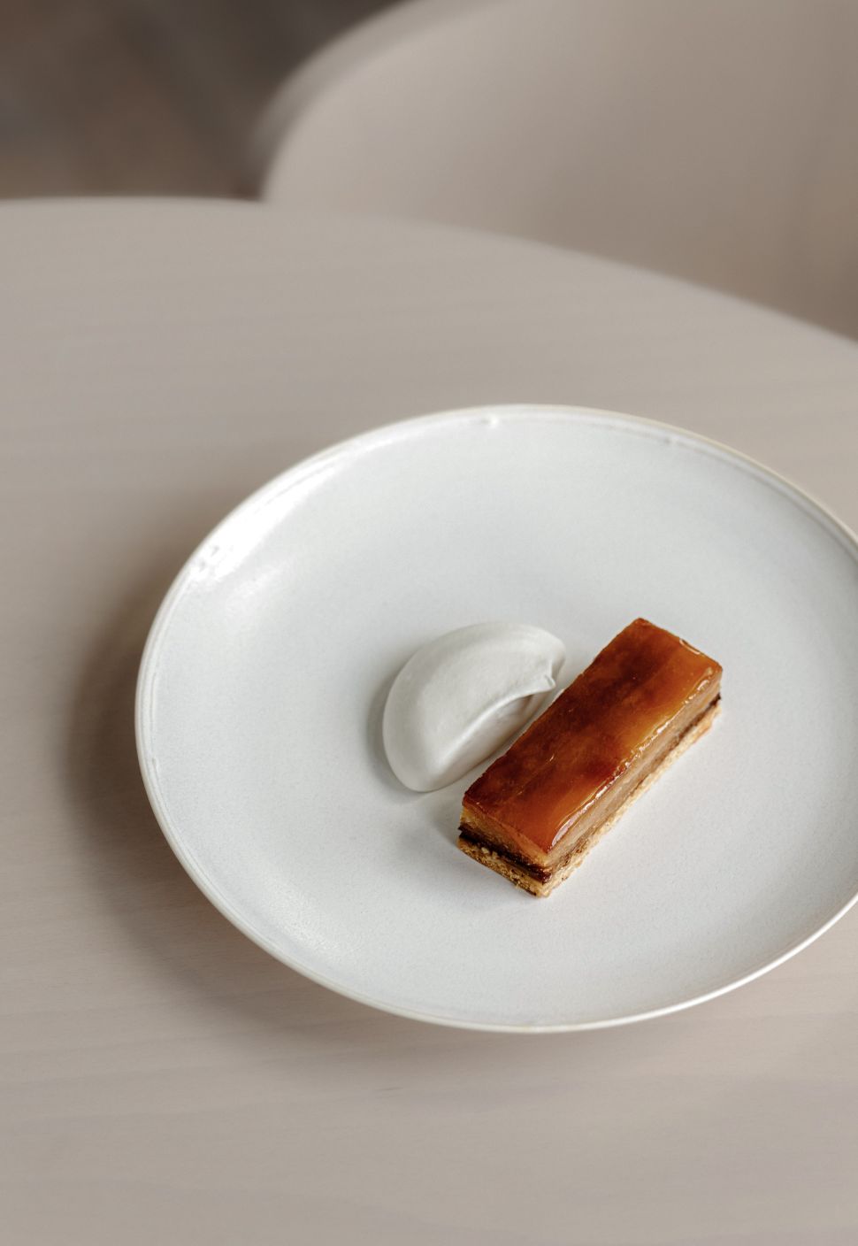 A new take on our Daikon Tarte Tatin, the result of a long and patient wait. Kimchi made with Korean chilli flake brought over from South Korea, slowly matured to create a deeply flavoured cooking liquor and glaze.