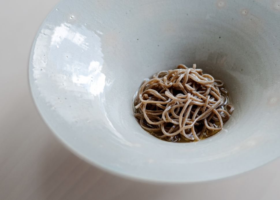 handmade Korean noodles, made from chestnut flour