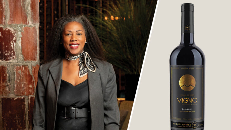 From left to right: Cheron Cowan, the beverage director of Craft (photo courtesy of Craft); Miguel Torres Cordillera de los Andes ‘Vigno’ Carignan (photo courtesy of Vineyard Brands).