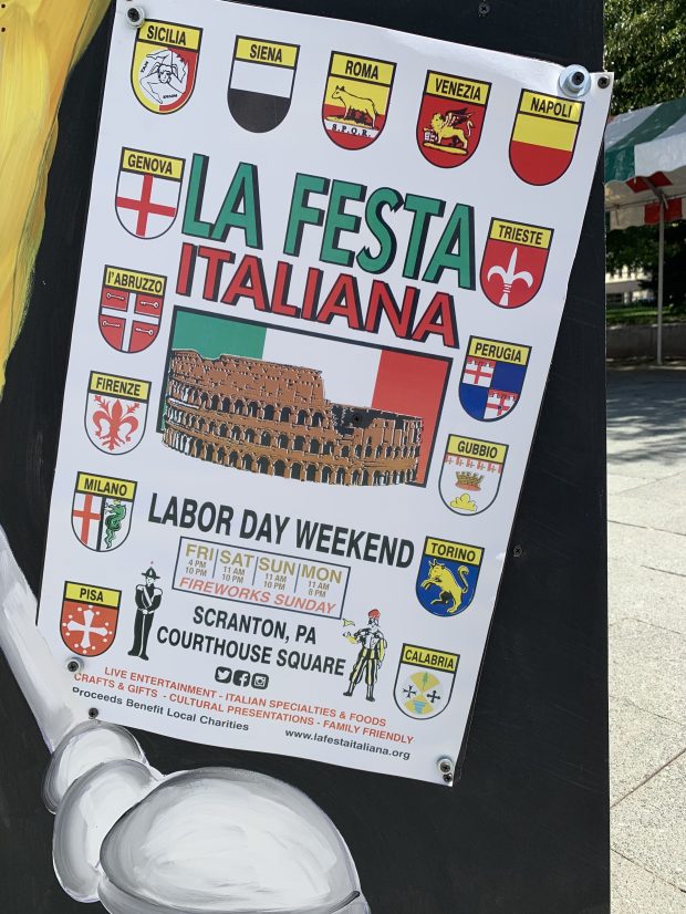 A poster decoration on Thursday, Aug. 28, 2025 for La...