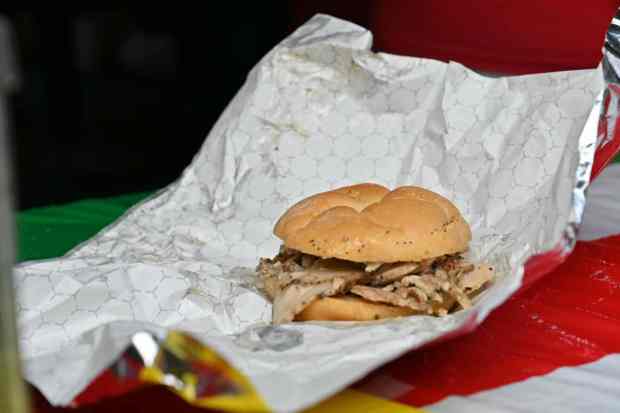 A porketta sandwich served at the UNICO stand at La...