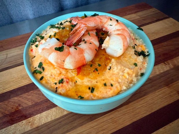 Sloane Solanto of Life Is Gouda makes Memaw's Pimento Cheese, a small batch cheese that is rich in flavor and texture. It's what you think of when you think of pimento cheese. We use it to craft our own Pimento Cheese Grits and Shrimp. (Patrick Evans-Hylton / freelance)