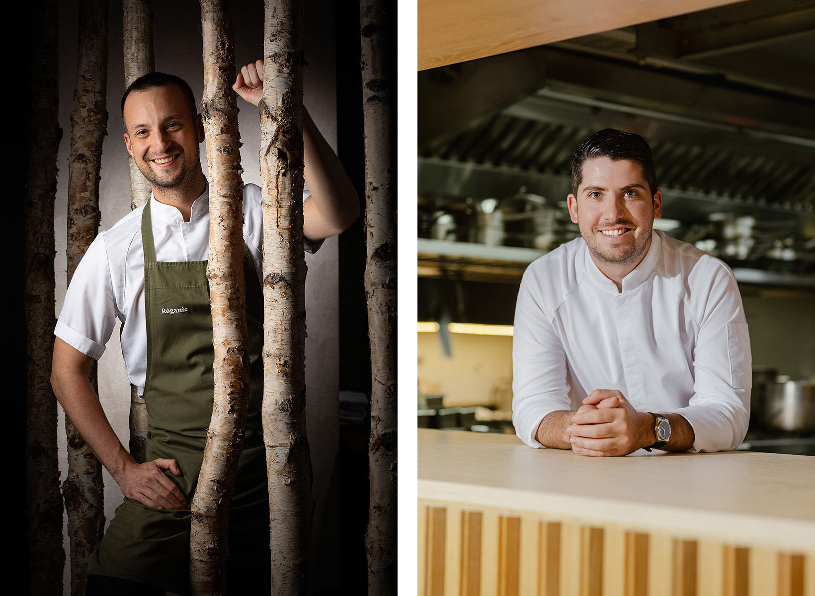 Chef Adam Catterall from the Michelin-starred Roganic in Hong Kong (left) and Executive Chef Loïc Portalier of Louise from Hong Kong(right)