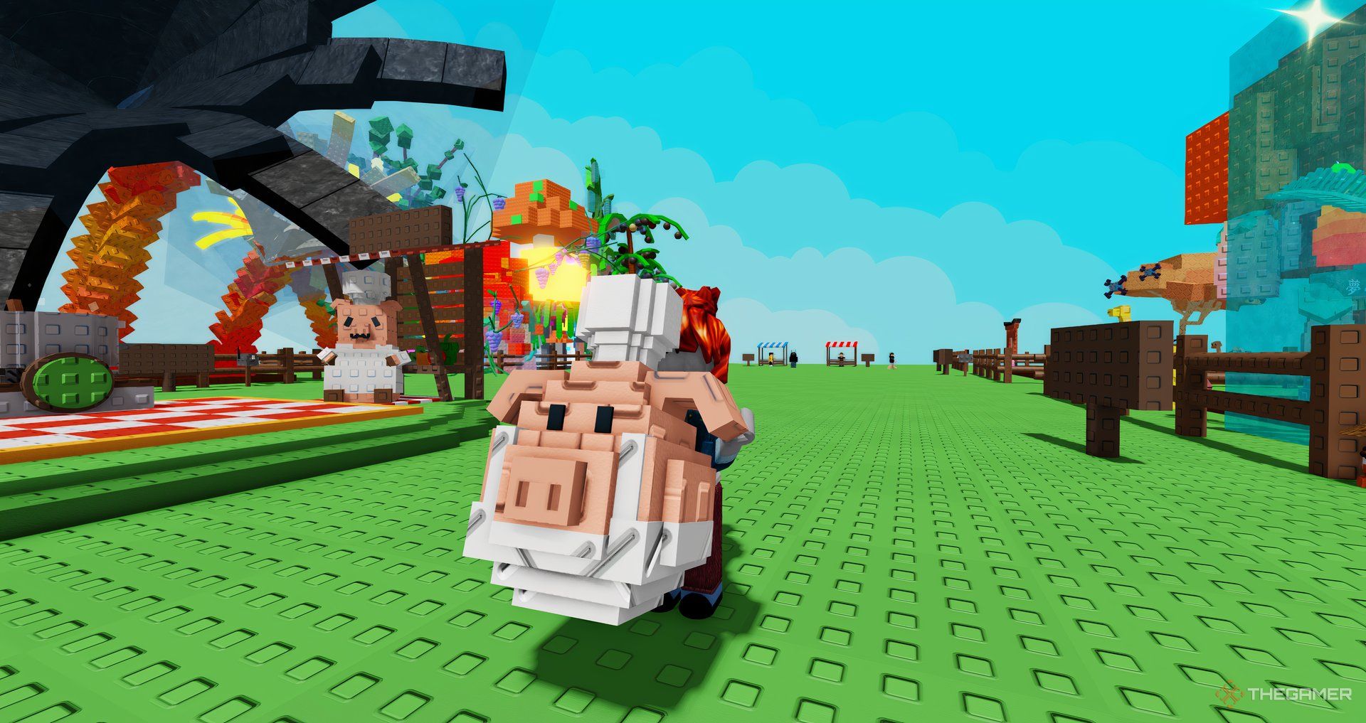 A player holding a gourmet egg in Roblox Grow a Garden.