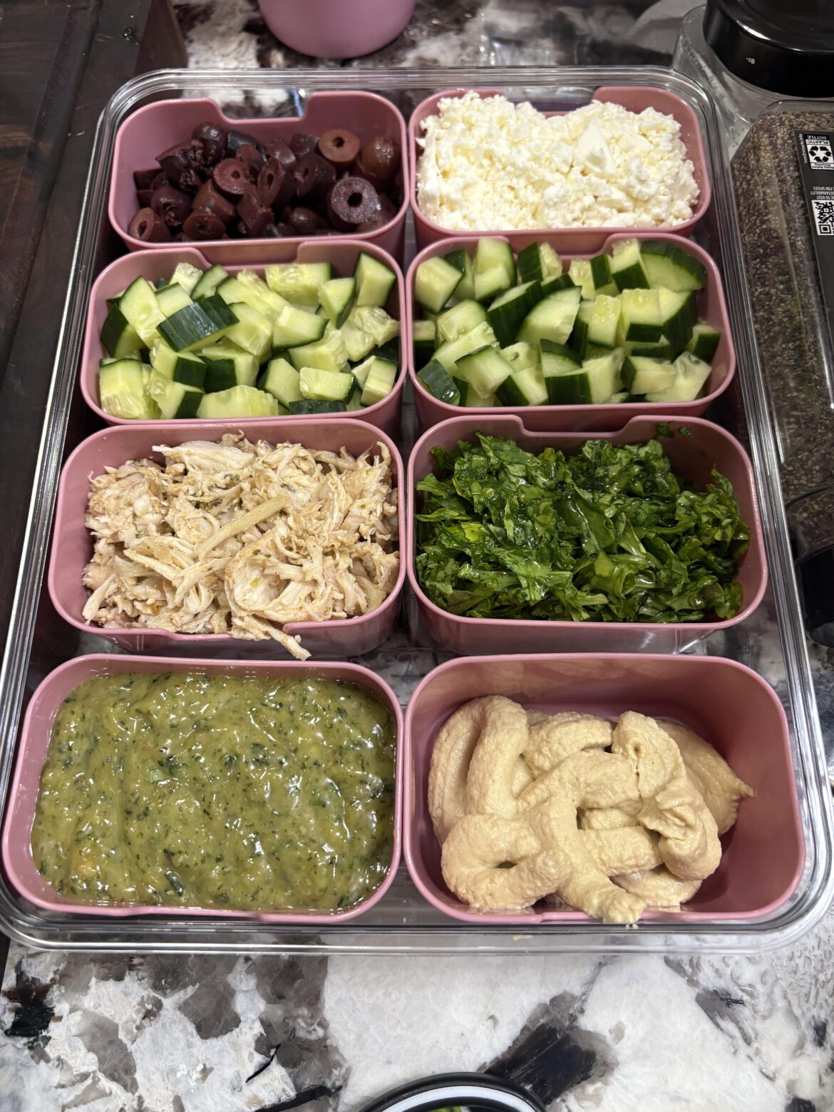 MD-ish prepped rice bowl ingredients