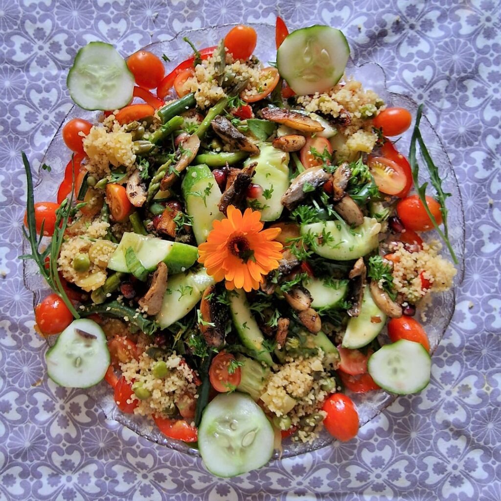 Full dinner from Garden harvest.