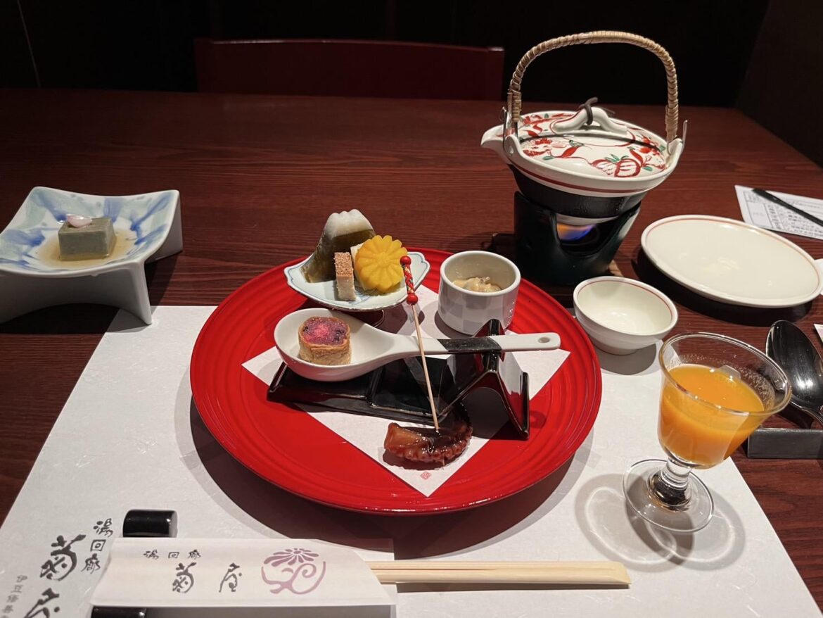 Appetizer at a long-established hot spring inn