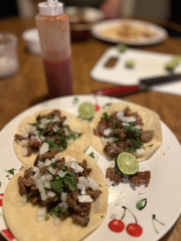 Delicious tacos and sauce