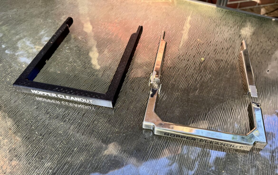 Modeled and printed a new hopper handle for my Pit Boss Titan.