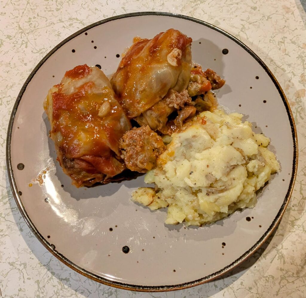 Cabbage rolls & mashed potatoes for lunch this week