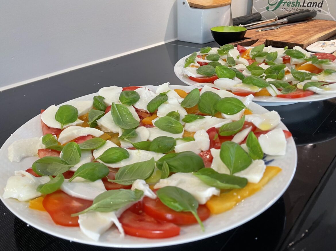 I bought heirloom tomatoes and made caprese salad