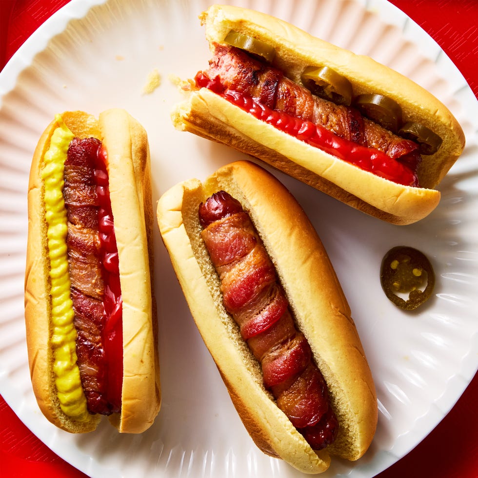 hot dogs wrapped in bacon