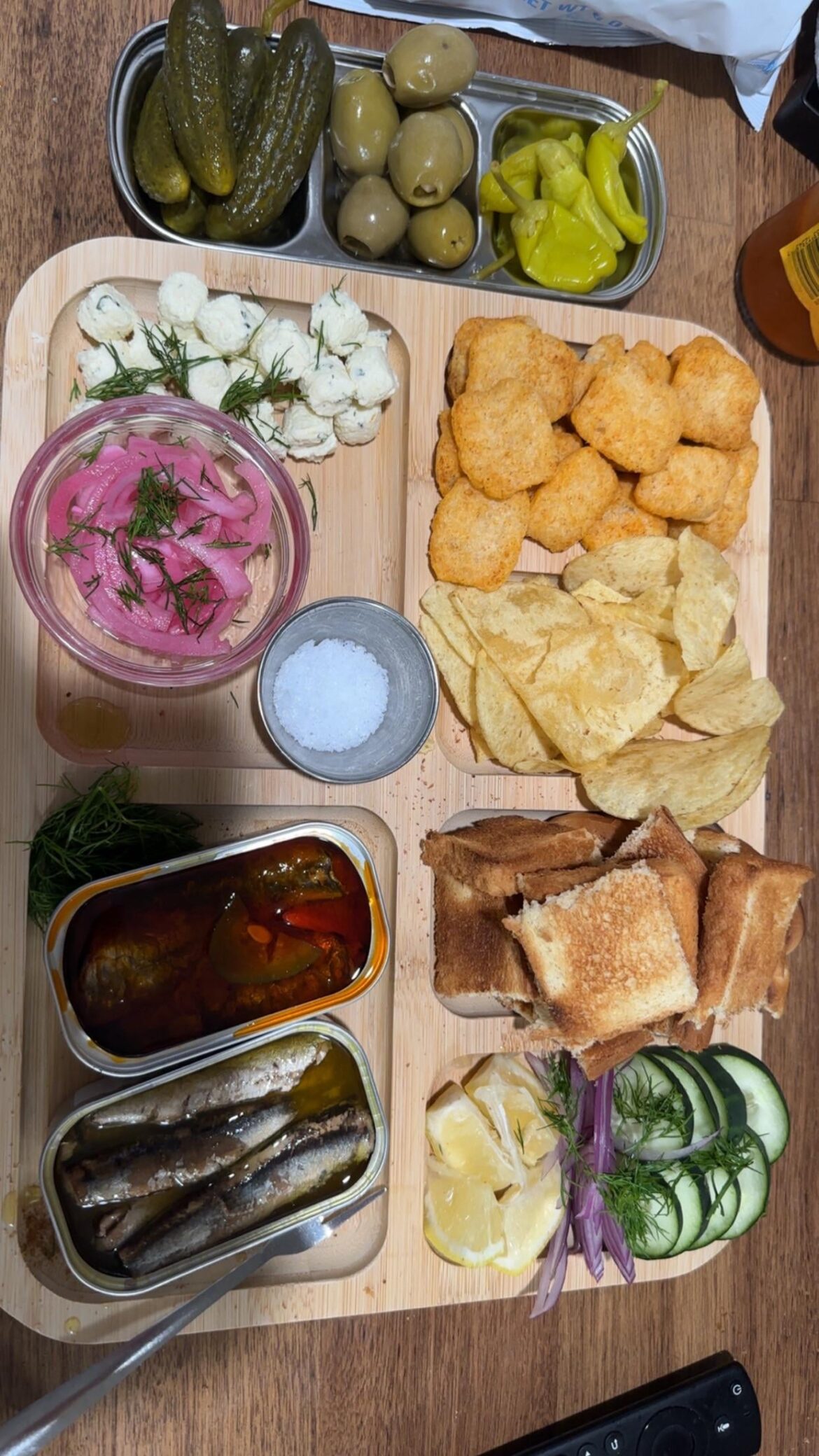 Girl Dinner Tin Fish Board