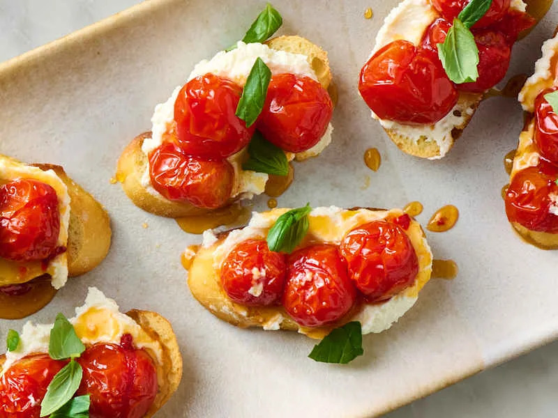 giada de laurentis bruschetta recipe on a plate