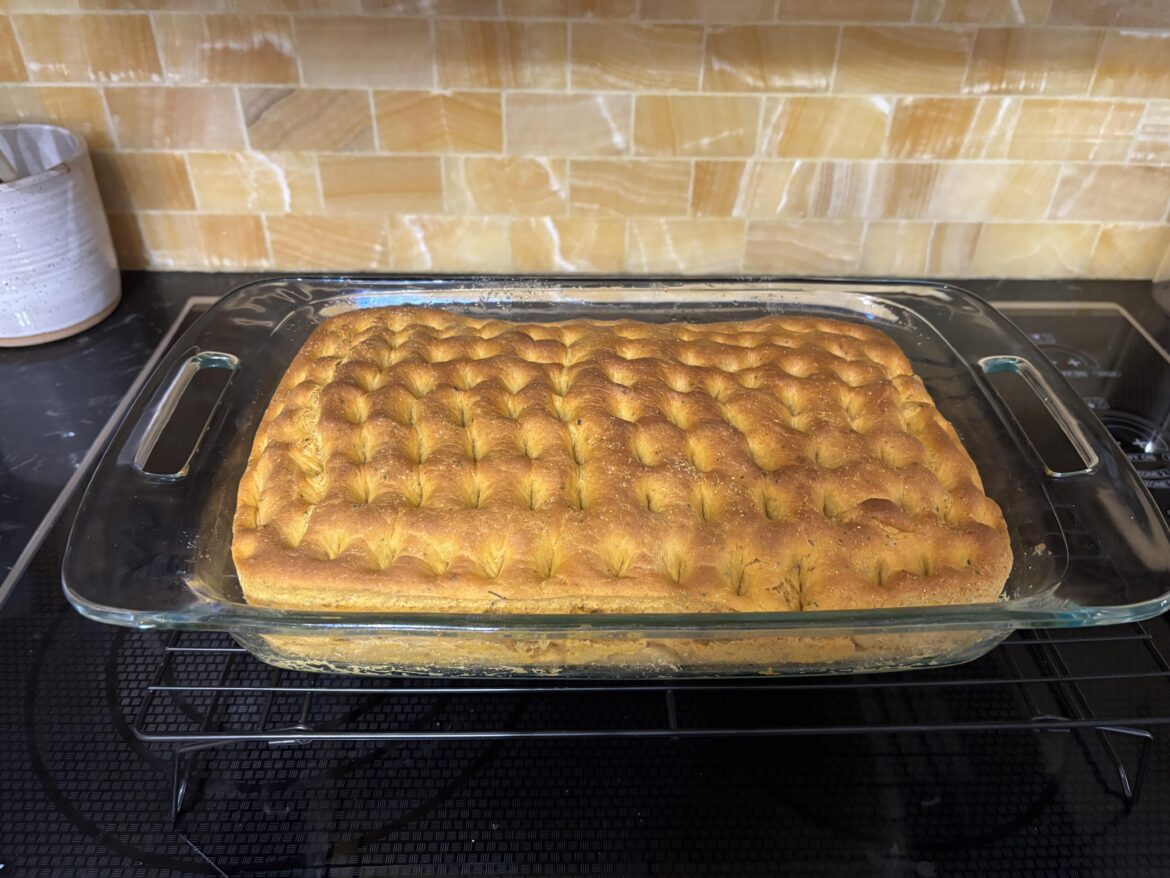 Overbaked my focaccia but I’d say it’s a success for a first time
