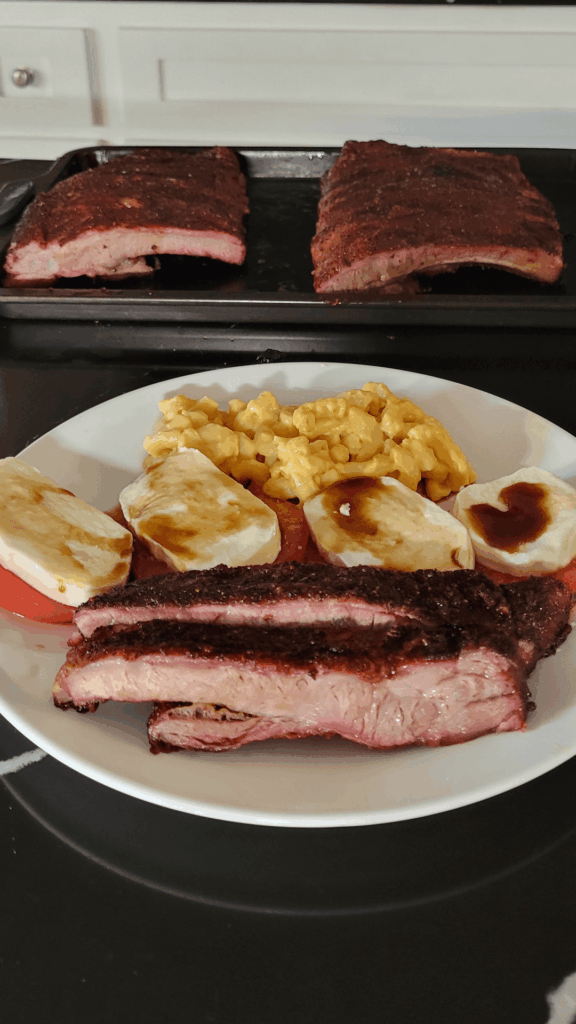 Dry rub. No sauce. No wrap. 3 hours @ 300. Mesquite.