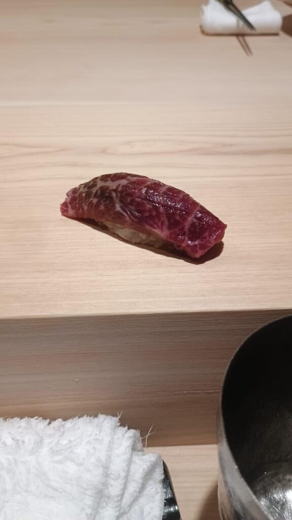 Whale nigiri in Tokyo