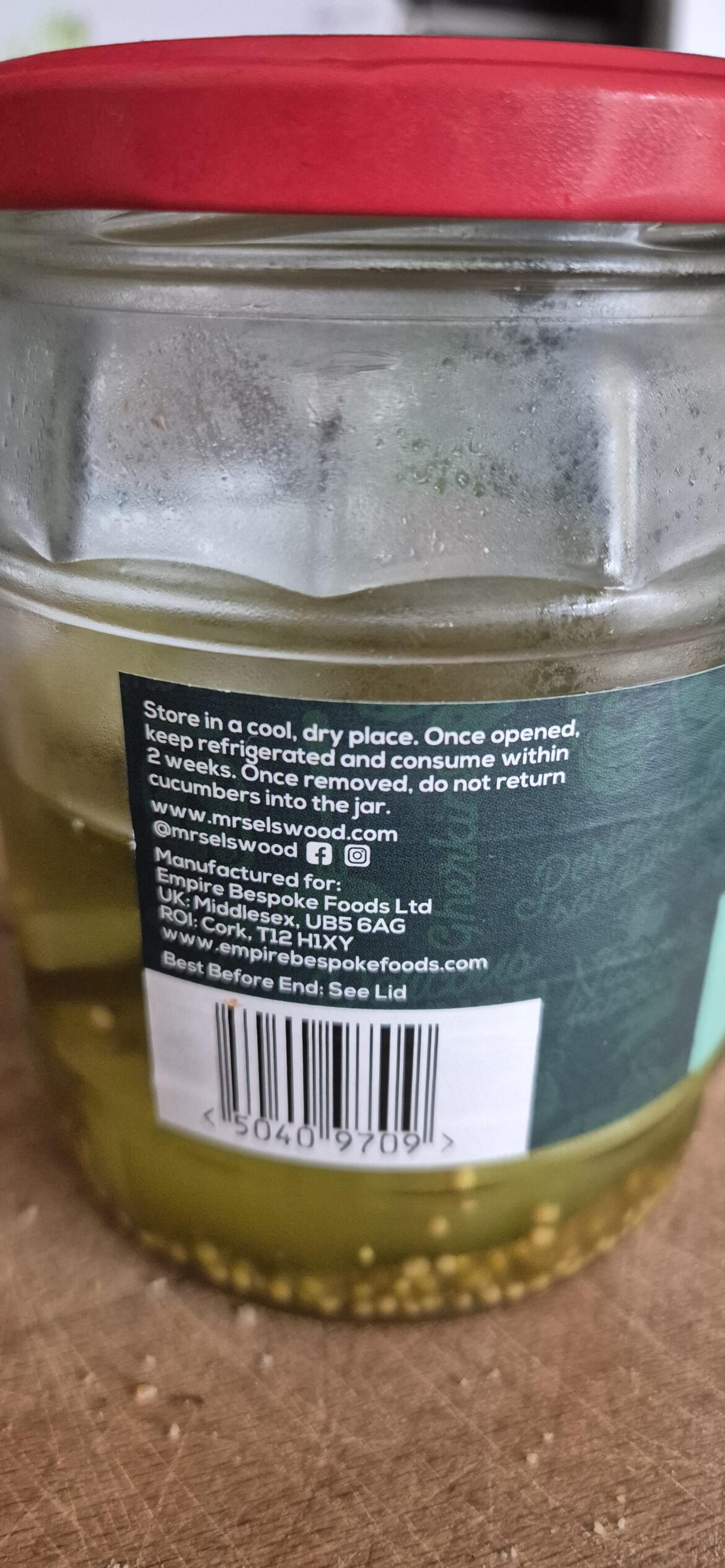 How religiously are we following the eat by 2 week rule lads? Jar of gherkins