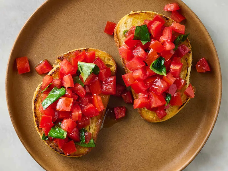 pasta queen bruschetta recipe on a plate