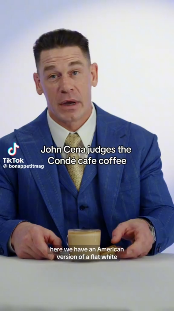 John Cena knows his espresso! John Cena knows his espresso!