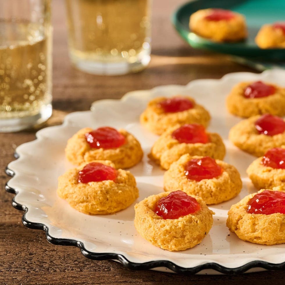 pimento cheese thumbprint cracker christmas snacks