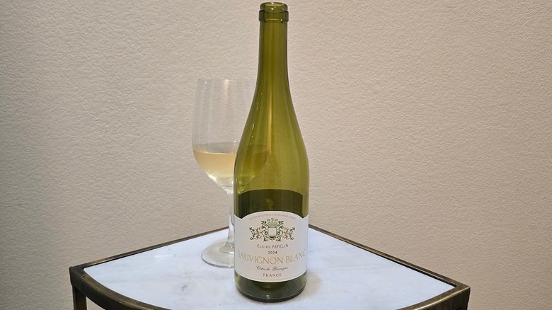 Claire Patelin Sauvignon Blanc and glass