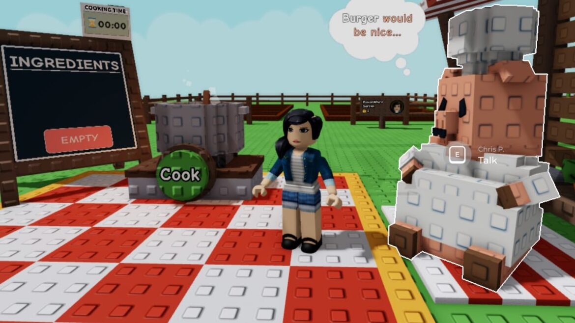 How to make Ice Cream in Grow a Garden a pig chef and a roblox character cooking