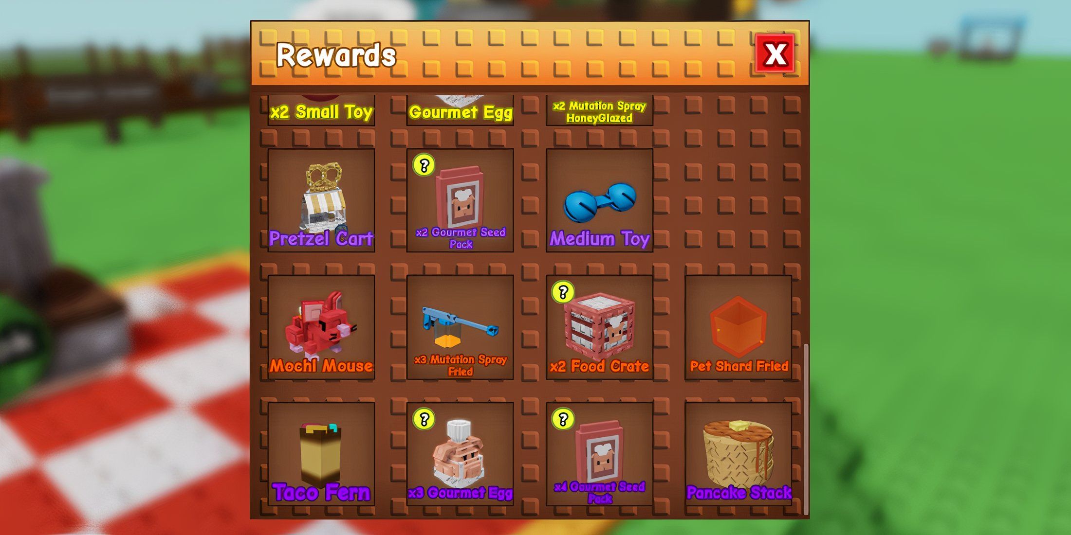 cooking event rewards in grow a garden 