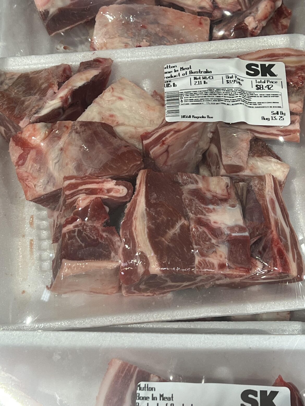 Based on the marbling and labeling, I think this is mature sheep but the dude at the counter said that it’s goat; who’s right?