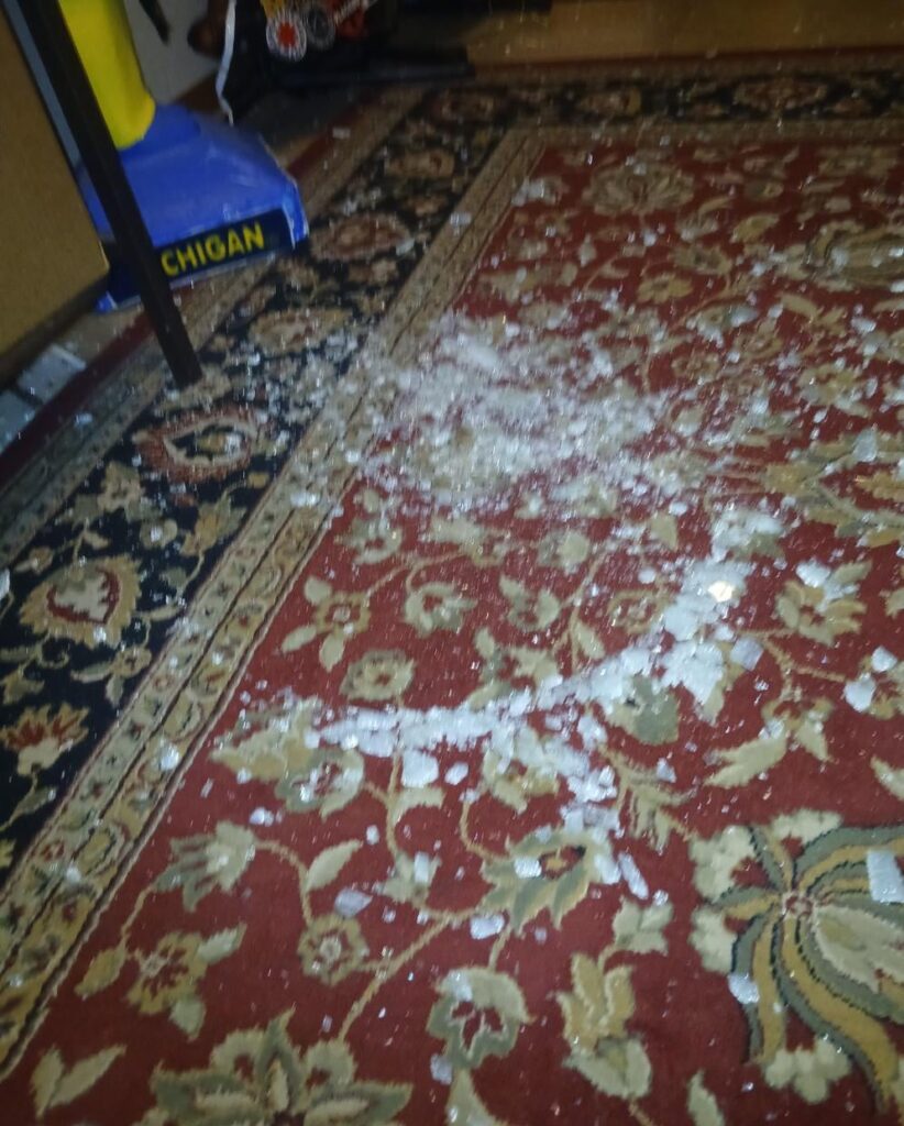 This is what it looks like when the Crock-Pot lid falls to the floor.