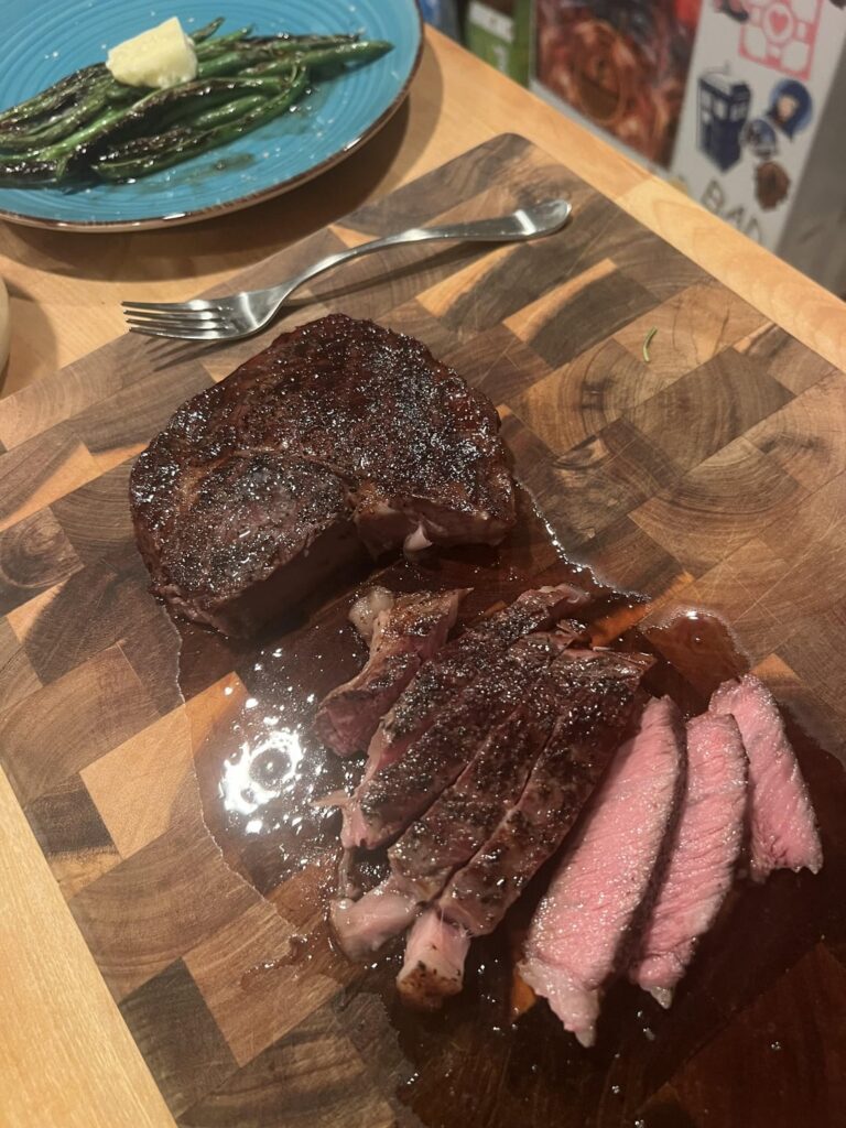 Celebrating getting the job I wanted with a smoked/ seared ribeye.