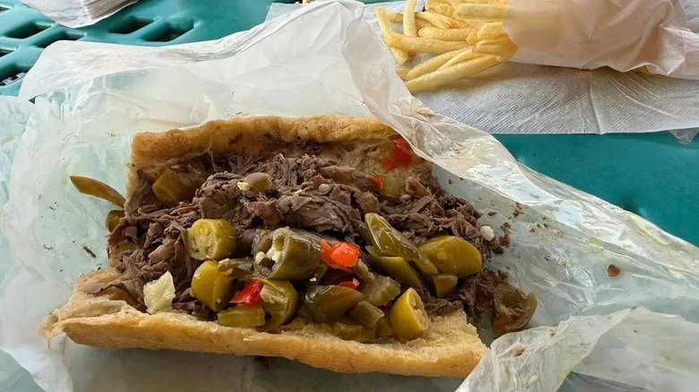 Italian beef sandwich from Johnnie's Beef